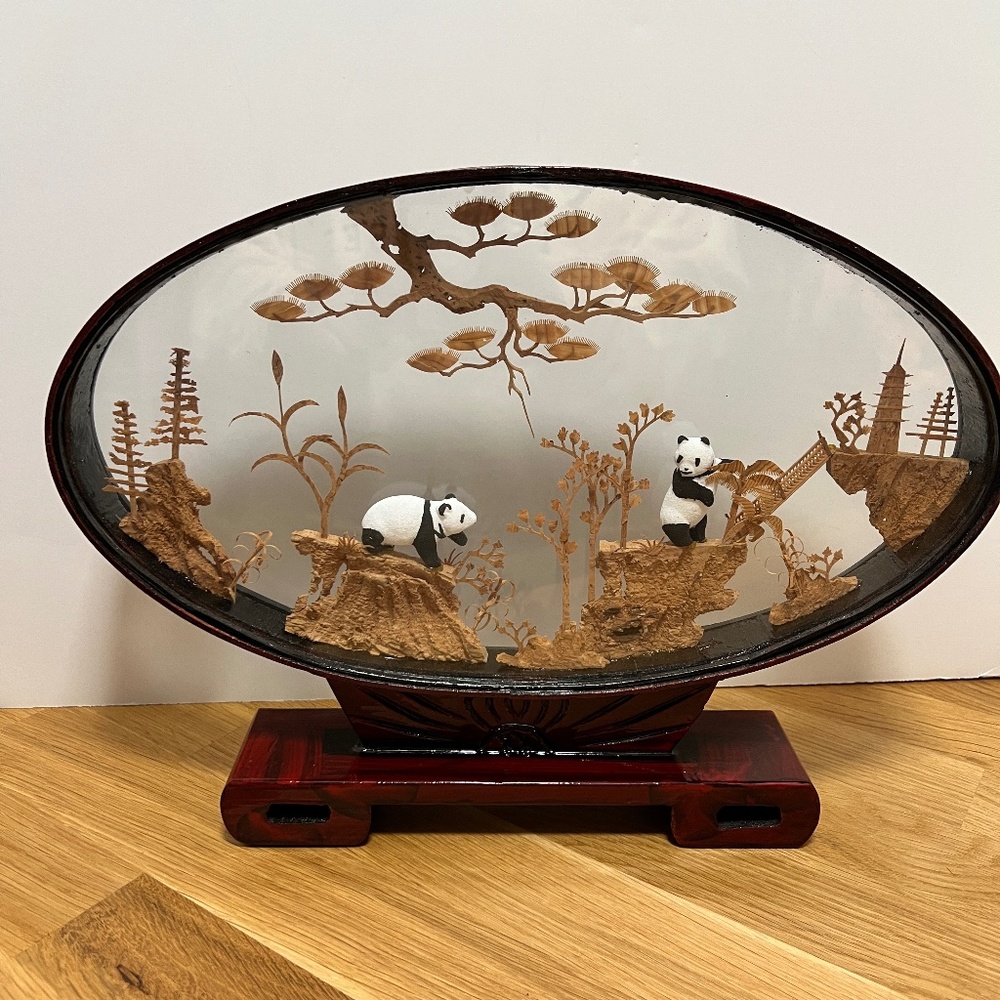 Vintage 90’s Cork Carved Scene - Picture 1 of 7